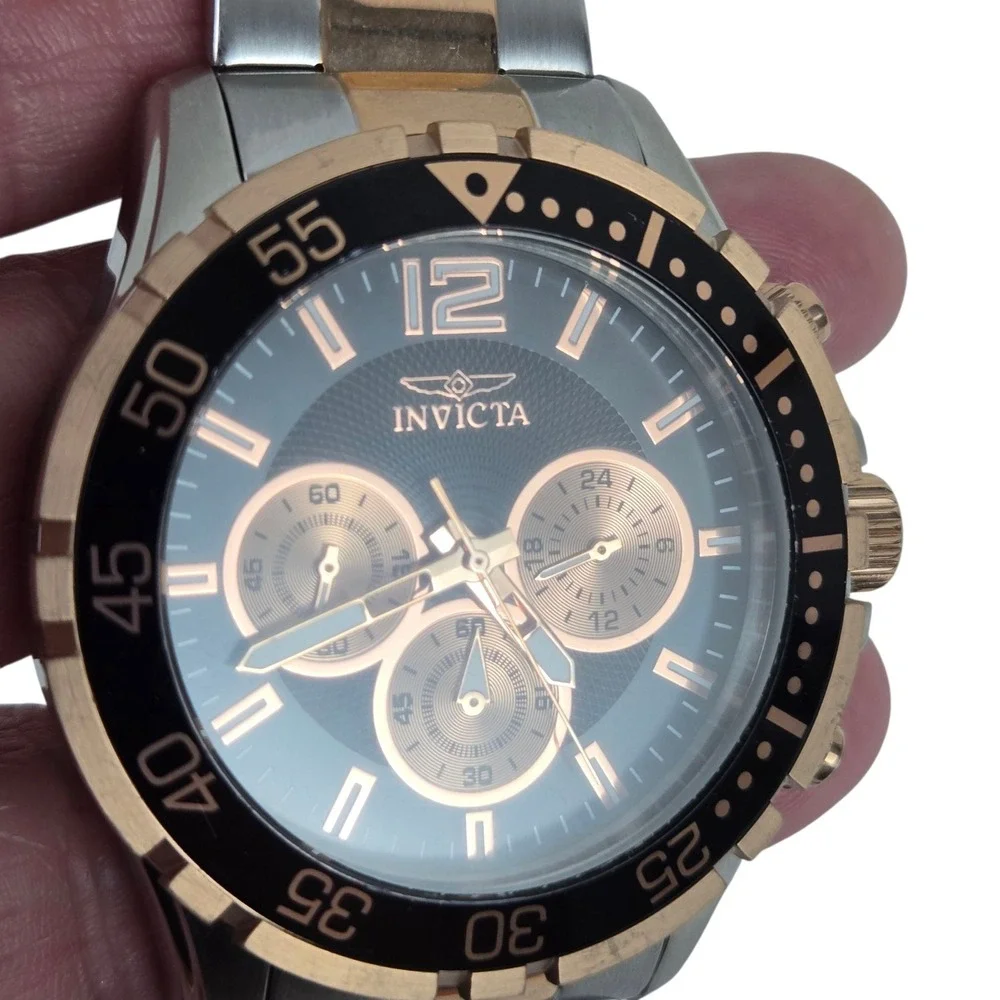 Invicta Specialty Men's Watch 23667 Chronograph Rose Gold & Stainless Band VIDEO